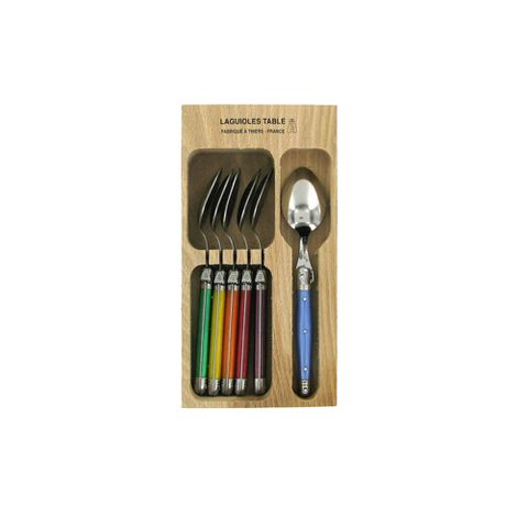 Laguiole Teaspoons Set 6 Coloured Pearle