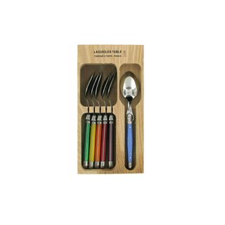 Laguiole Teaspoons Set 6 Coloured Pearle