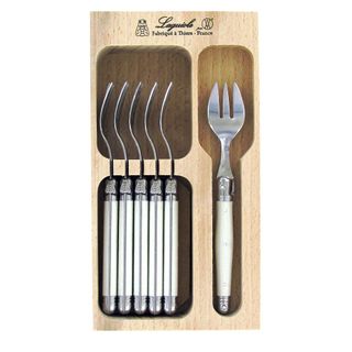 Laguiole Cake Forks Set 6 White