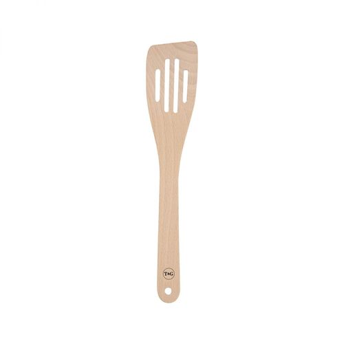 Curved Slotted Spatula Beech 300mm (6)