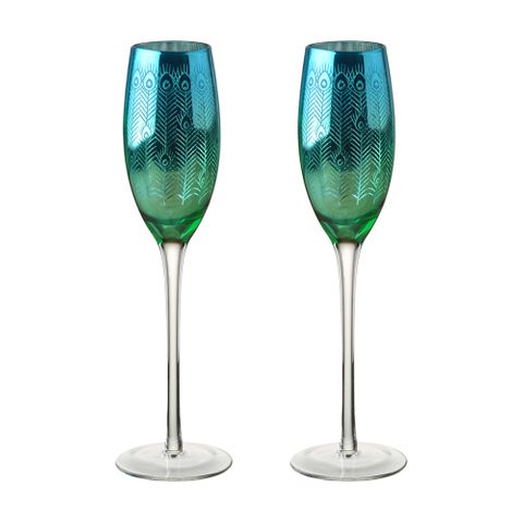 Artland Peacock Champagne Flute Set Of 2