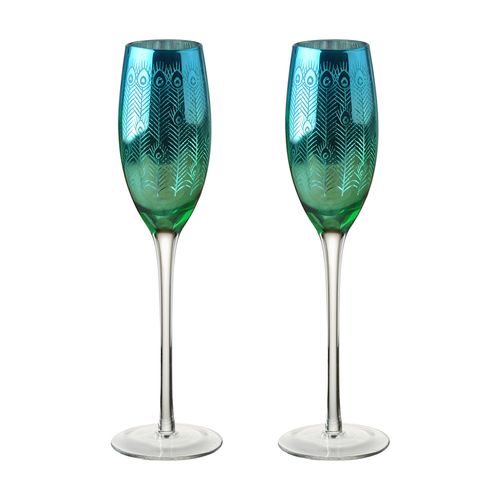 Artland Peacock Champagne Flute Set Of 2