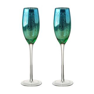 Artland Peacock Champagne Flute Set Of 2