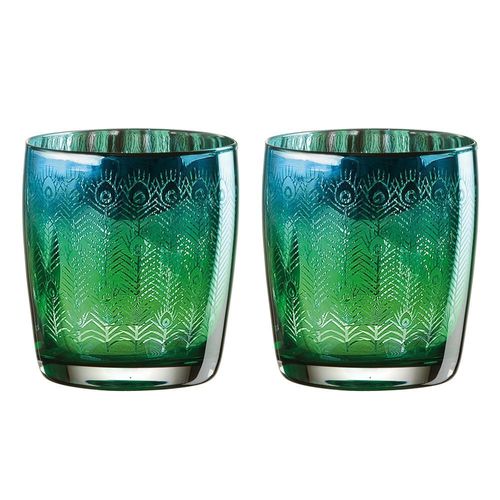 Artland Peacock Dof Tumbler Set Of 2