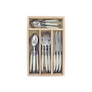 Laguiole Cutlery Set 24 Pc White