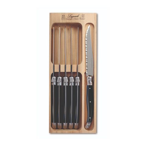 Laguiole Steak Knife Set 6 Black