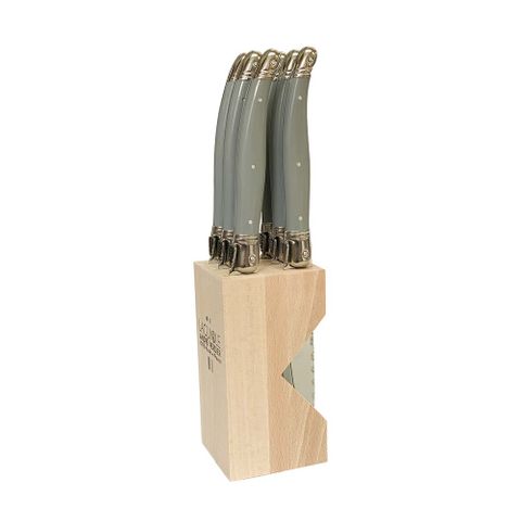 Laguiole Steak Knife Block Mouse Grey