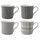 Premium Bone China Mug Set 4 Grey