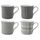 Premium Bone China Mug Set 4 Grey