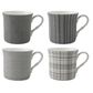 Premium Bone China Mug Set 4 Grey