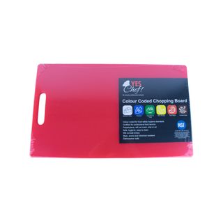 Chopping Board Lg+ 450x300mm Red W/handl