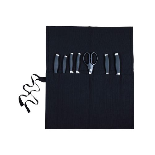 Dexam Black Canvas Knife Roll