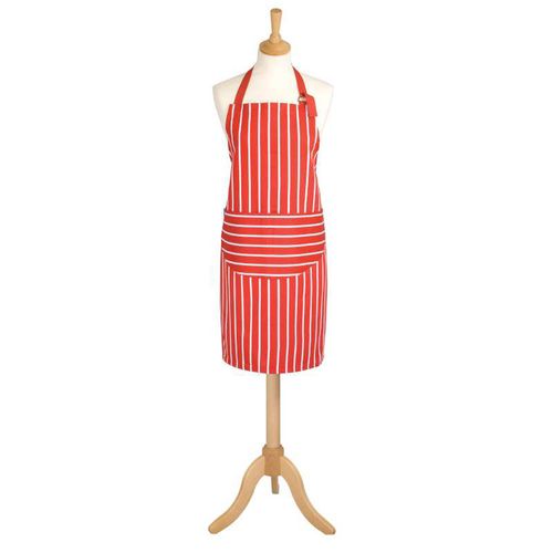 Classic Butchers Stripe Apron Red