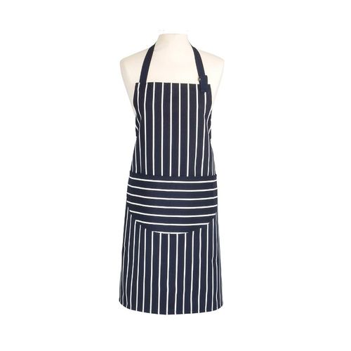 Dexam Rushbrookes Butchers Stripe Long Adult Apron (made In Uk) - Navy