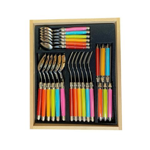 Laguiole Cutlery Set 24 Pc Pastel