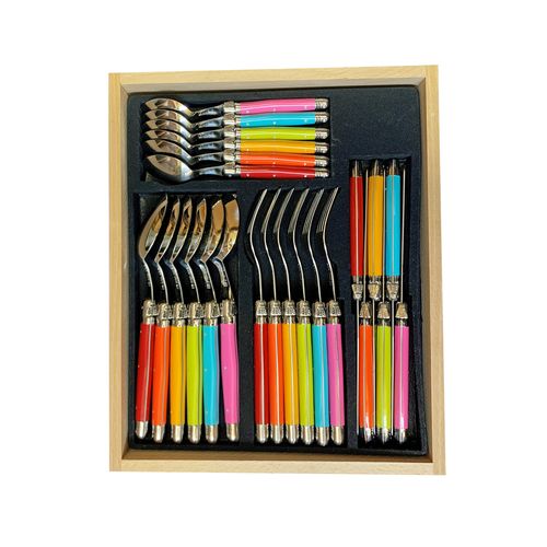 Laguiole Cutlery Set 24 Pc Pastel