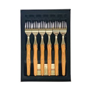 Laguiole Fork Set 6 Olive Wood