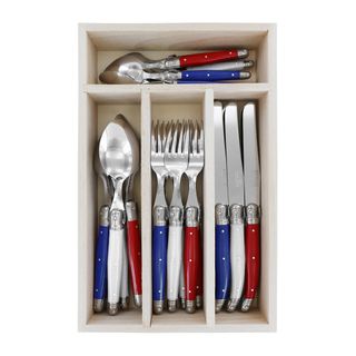 Laguiole Cutlery Set 24 Pc Tricolor