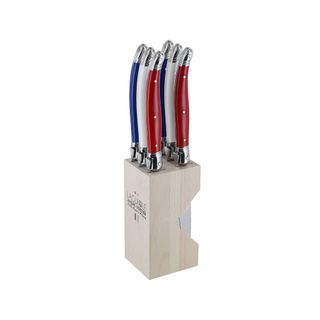 Laguiole Steak Knife Block Set Tricolour