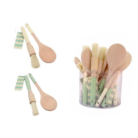 T&G Spoon Brush Set Green  Cream (12)