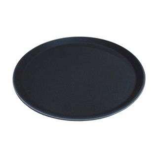 Serving Tray Black Non-slip- 350mm Round