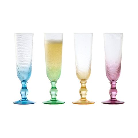 Asd Swirl Flutes Mixed Set Of 4