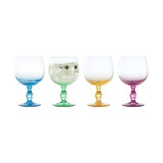 Asd Swirl Gin Glasses Mixed Set Of 4