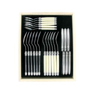 Laguiole Cutlery Set 24 Pc Ivory/ss/black