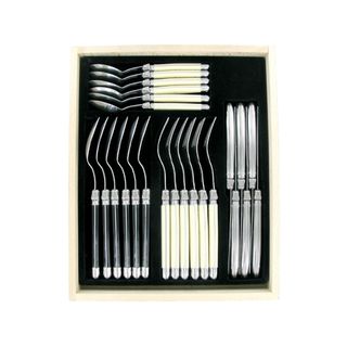 Verdier Cutlery Set 24 Pc Ivory/ss/black