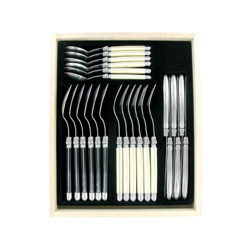 Laguiole Cutlery Set 24 Pc Ivory/ss/black