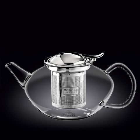 Thermo-glass Teapot 1550ml Belly S/S Lid