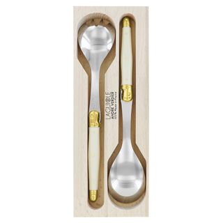 Laguiole Salad Set Ivory/brass