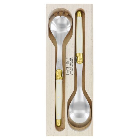 Laguiole Salad Set Ivory/brass