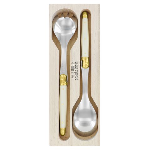 Laguiole Salad Set Ivory/brass