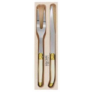 Laguiole Carving Set Ivory/brass