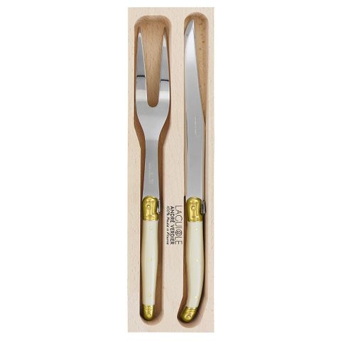 Laguiole Carving Set Ivory/brass