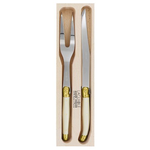 Laguiole Carving Set Ivory/brass