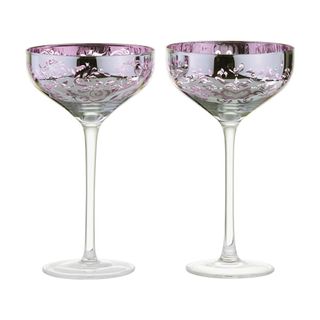 Artland Filigree Champagne Saucer Lilac Set 2
