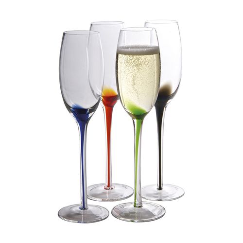 Artland Splash Flutes Mixed Set Of 4