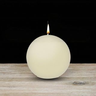 80mm Dia Ball Candle -cream