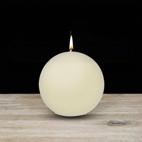 80mm Dia Ball Candle -cream