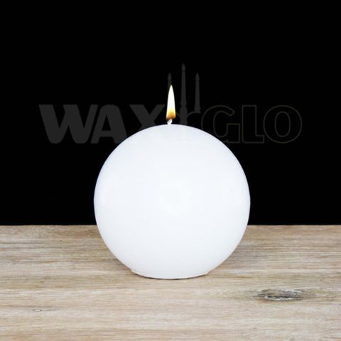 80mm Dia Ball Candle -white