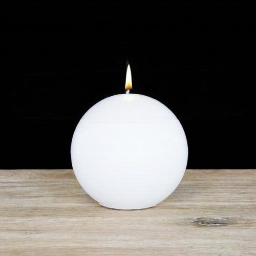 80mm Dia Ball Candle -white