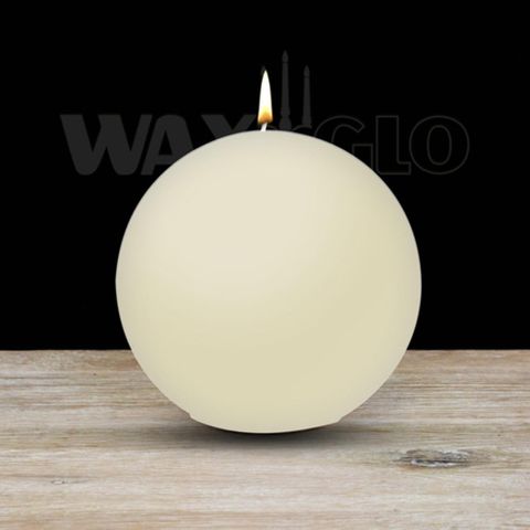 100mm Dia Ball Candle -cream