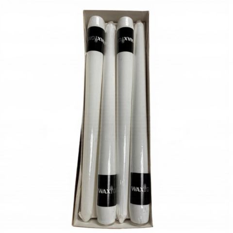 250mm Wrapped Taper -white (12 Pk)