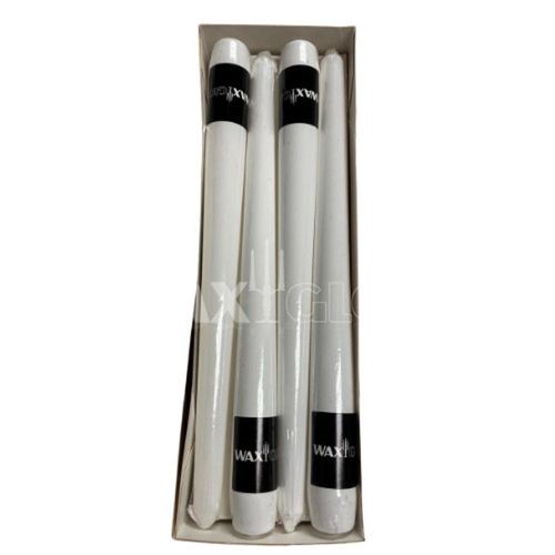 250mm Wrapped Taper -white (12 Pk)