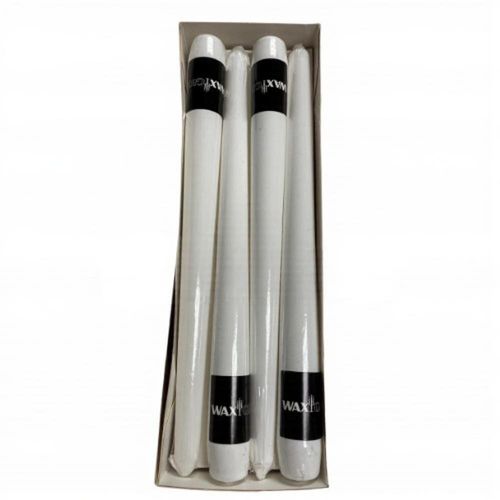 250mm Wrapped Taper -white (12 Pk)