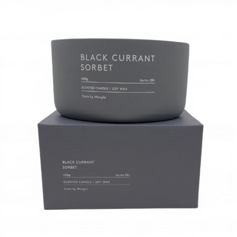 400g Soy Wax Candle In Slate Vessel - Bl