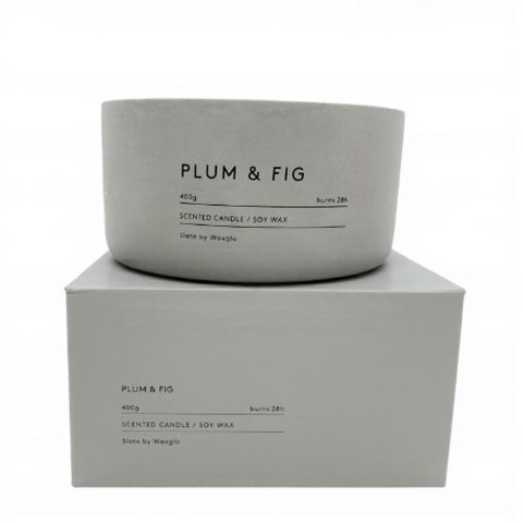 400g Soy Wax Candle In Slate Vessel -plu