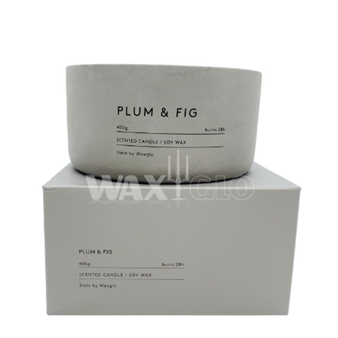 400g Soy Wax Candle In Slate Vessel -plu